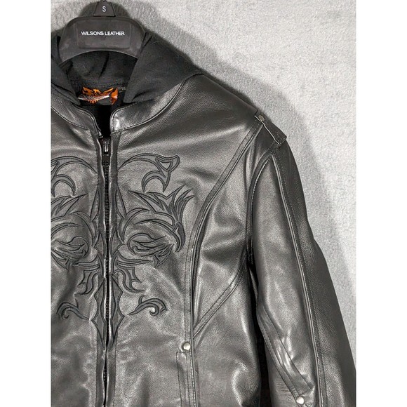 Milwaukee Leather Motorcycle Jacket Women's SZ S with detachable hoodie liner - Picture 14 of 16